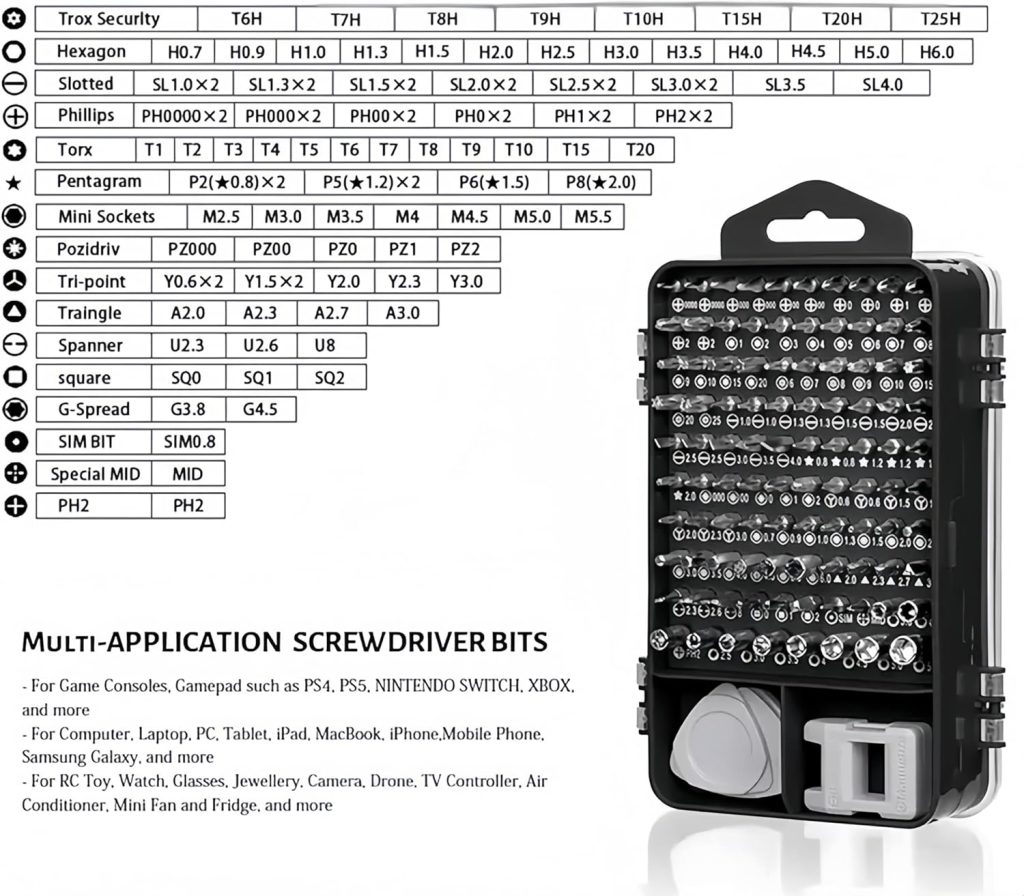 Set di 115 cacciaviti di precisione a 7,25 € il kit economico che ripara telefoni, console e PC (1)