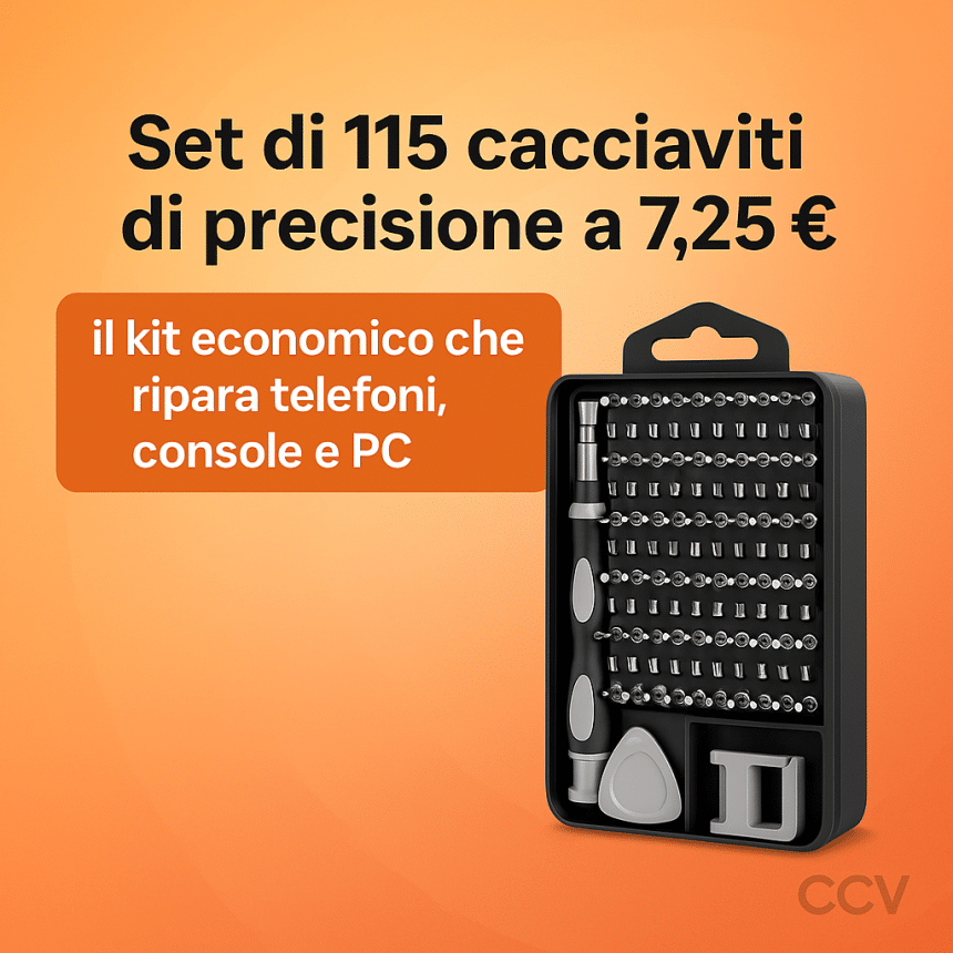 Set di 115 cacciaviti di precisione a 7,25 € il kit economico che ripara telefoni, console e PC (2)